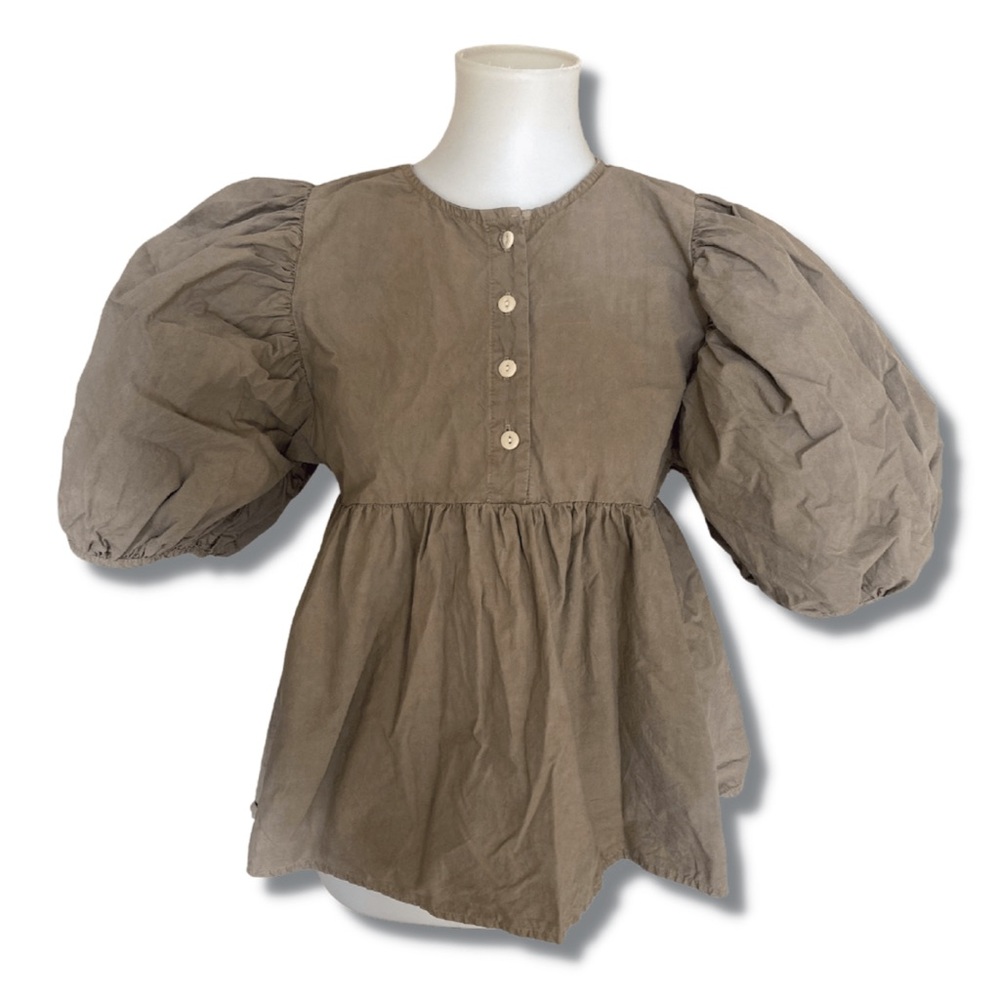 Rudy Jude Brown Puff Sleeve Blouse